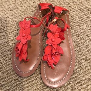 Coral Coach flower sandals